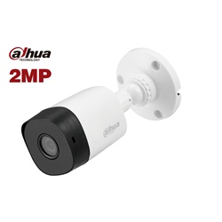 Modelo: DH-HAC-B1A21N 
Cámara Dahua tubo, Resolución 2MP, (1080P) sensor óptico 2.8mm, 4 en 1 HD-AHD TVI CVI CVBS compatible, día / noche 20m, protección IP67, PVC.