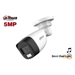 Modelo: DH-HAC-HDW1500CLN-IL-A
Cámara tubo Dahua 5MP 25fps, Lente fijo 2.8mm, Full Color, video16:9, configurable CVI/CVBS/AHD/TVI, iluminación dual, visión nocturna IR 20 metros, protección IP67, DWDR, con Audio.