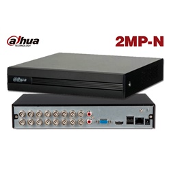 Mod: DH-XVR1B16-I  
XVR Penta Híbrido 16 Canales en H265+, IP / CVBS / HD-AHD / HD-TVI / HD-CVI / HD-XVI, grabación 1080N, soporta 1 HDD SATA hasta 6TB, Audio 1 Ent / 1 Sal, Salida Vídeo HDMI/VGA, puerto LAN 10/100, 2 puertos USB 2.0, audio coaxial p/puerto, Monitoreo P2P (iOS, Android y PC)